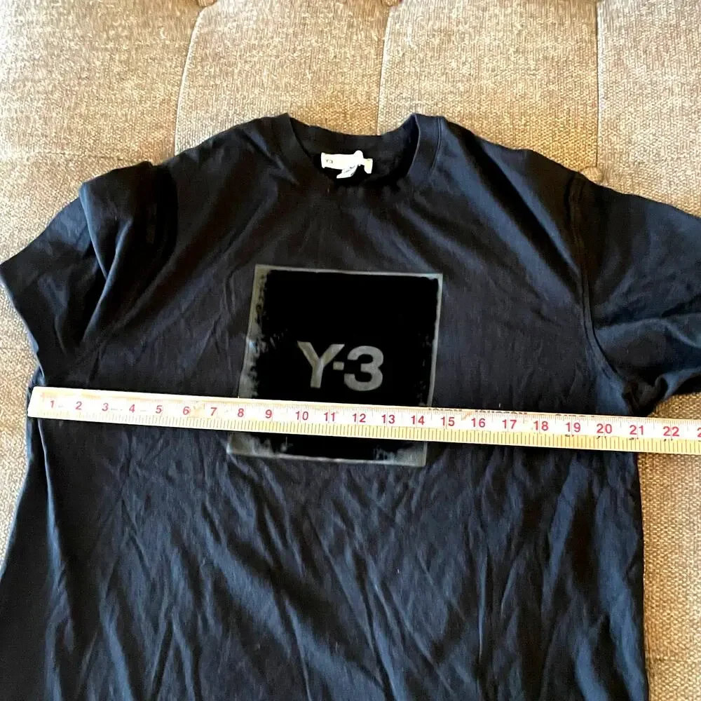 Y-3 Yamamoto Adidas black graphic Logo T-shirt men's size Large